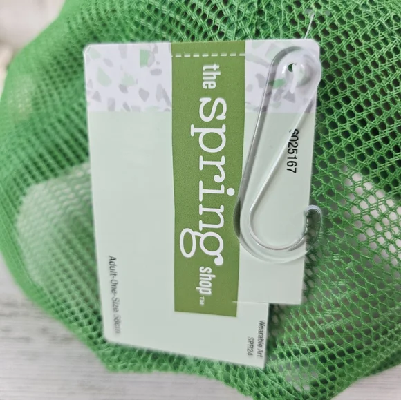 NWT Green Trucker Hat with Pink Smiley Face - Picture 5 of 5